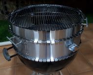 Stainless steel rotisserie extension 57cm